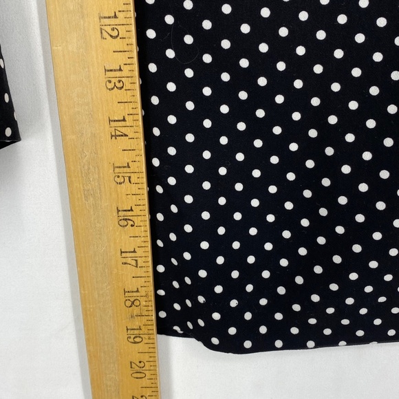 H&M Conscious Womens 12 Wide Leg Capri Pants Black White Polka Dot 100% Poly - Picture 5 of 8